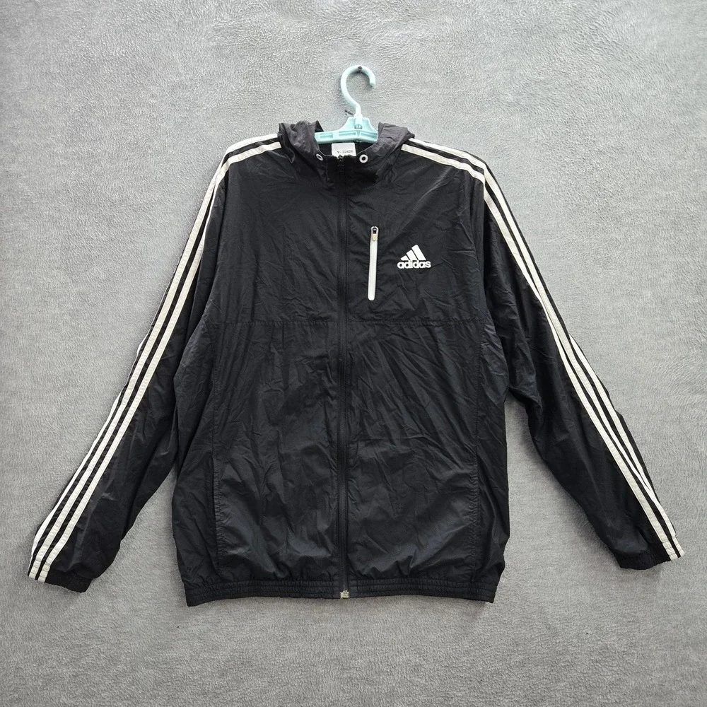 Adidas Men Jacket L Black‎  Nylon Polyester Track Jacket Gorpcore Logo